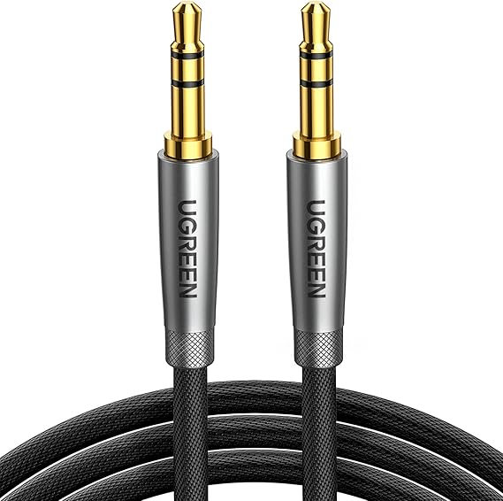 UGREEN Aux Cable 1.6FT Braided Stereo 3.5mm to 3.5mm Audio Headphone Cable | Mini Jack Male to Male TRS Lead Compatible with Car Aux iPhone Galaxy iPad Speaker MP3 Player TV PC Laptop Home Stereo (1M)
