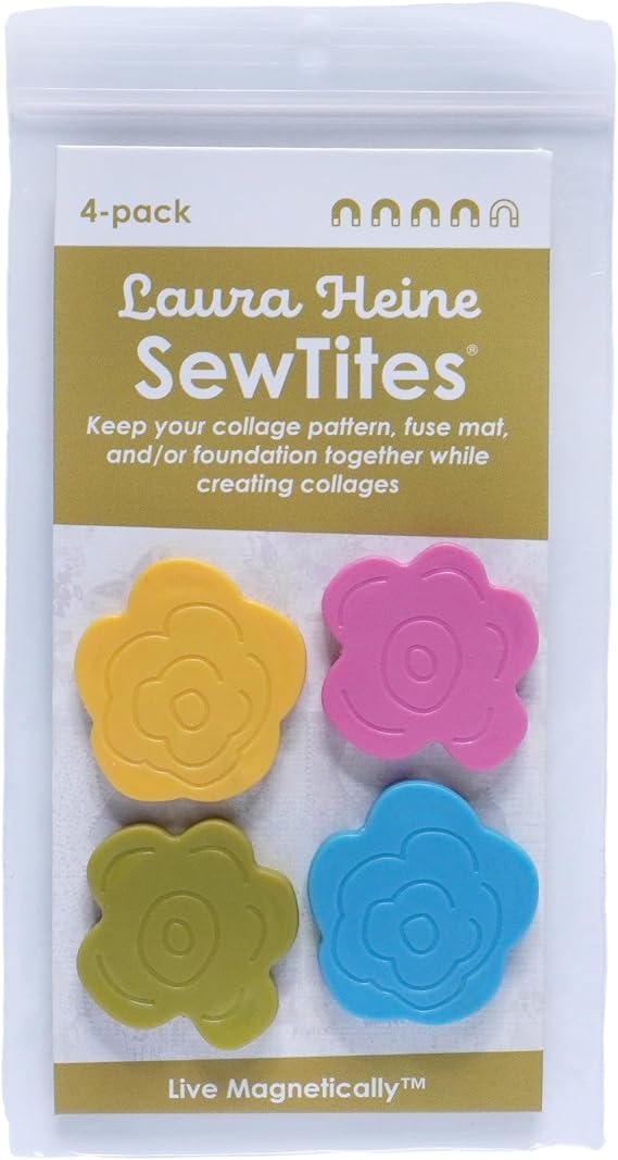 Laura Heine SewTites Magnetic Sewing Pins, Heavy Duty Strength - 4 Pack