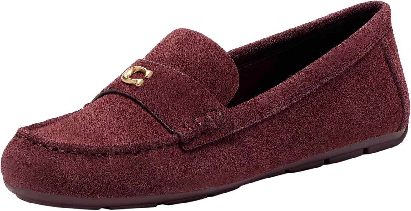 Coach Sculpted C Suede Driver Merlot