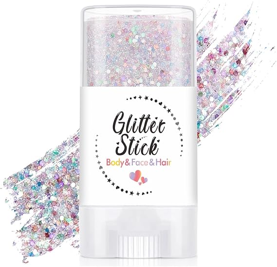 Rainbow Body Glitter Stick, Neon Outfit Singer Concert Stage Performance Waterproof Sparkling Accessories Face & Hair Glitter Gel Makeup.(Rainbow)