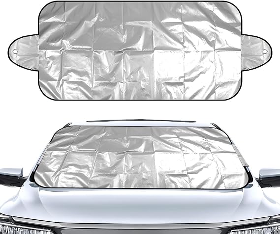 Car Shade Front Windshield, 59" X 28" Large Heat Absorption Coating Foldable UV Protection Windshield Sun Shade,Easy to Clean Windshield Cover Sun Shade for SUVs,Sedan,Trucks,Vehicles