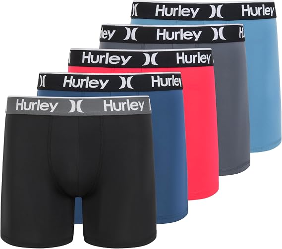 Hurley Men's 5 Pack Stretch Boxer Briefs Boxer Briefs (pack of 5)