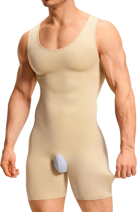 TAILONG Mens Shapewear Tummy Control Bodysuit Sleeveless Compression Shirts Slimming Body Shaper Fajas Para Hombres