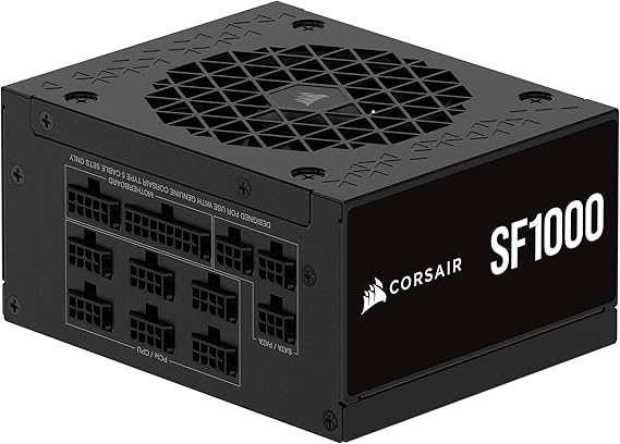 CORSAIR SF1000 (2024) Fully Modular SFX Low Noise 80 Plus Platinum Power Supply – ATX 3.1 Compliant – PCIe 5.1 Ready – Small Form Factor – SFX-to-ATX Bracket Included – Black