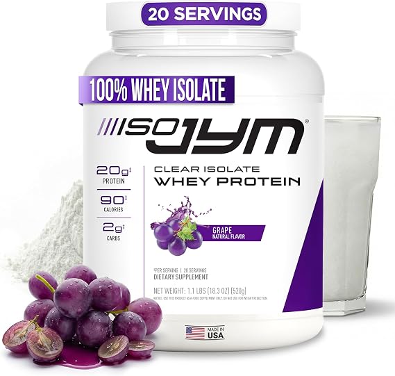 Jym サプリメント サイエンスイソ Jym グレープ 90カロリー ホエイプロテインアイソレート100% 脂肪ゼロ 糖質ゼロ ミックスクリア 男女兼用 20回分
