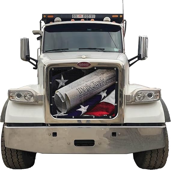 We The People Mesh Bug Screen for Peterbilt 567 with 12 Factory Installed Turnbuckles On Grille