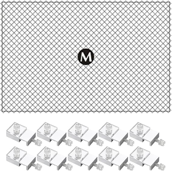 Aquarium Screen Nets Anti Jump Net Aquarium Jump Guard Mesh Screen Net Easy to Install Aquarium Cover Top, 80x106cm 10 Clamps