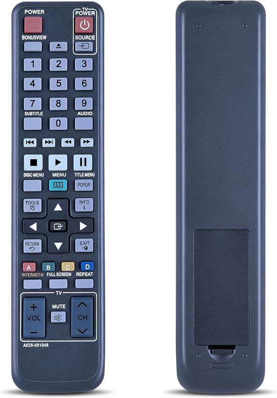 AK59-00104R Replacement Remote Control Compatible for Samsung Blu-Ray BD DVD Player BD-C5300 BD-D5490 BD-5500C BD-D5700 BD-C5500C BD-C6500 BD-C5900 BD-C6900 BD-C6600/XAA BD-C6800/XAA