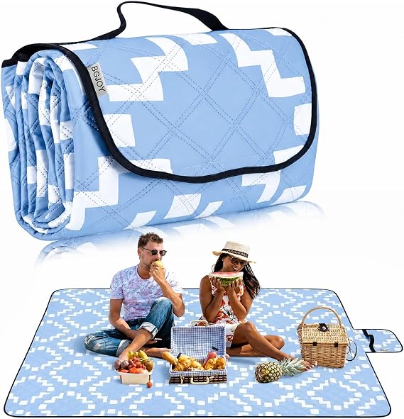 Large Picnic Blanket Beach Blanket Waterproof Sandproof Outdoor Blanket Foldable Beach Mat Sandfree Picnic Mat with Carry Strap Lightweight Beach Mat fit 2 to 4 Adults for Beach Grass Lawn Park