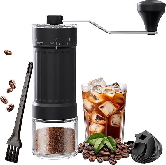 Coffee Grinder, Portable Hand Coffee Bean Mil, 40-Grade External Adjustable Manual Coffee Grinder, with High Precision Ceramic Contemporary Conical Burr, for Espresso, Pour Over, Camping, Office