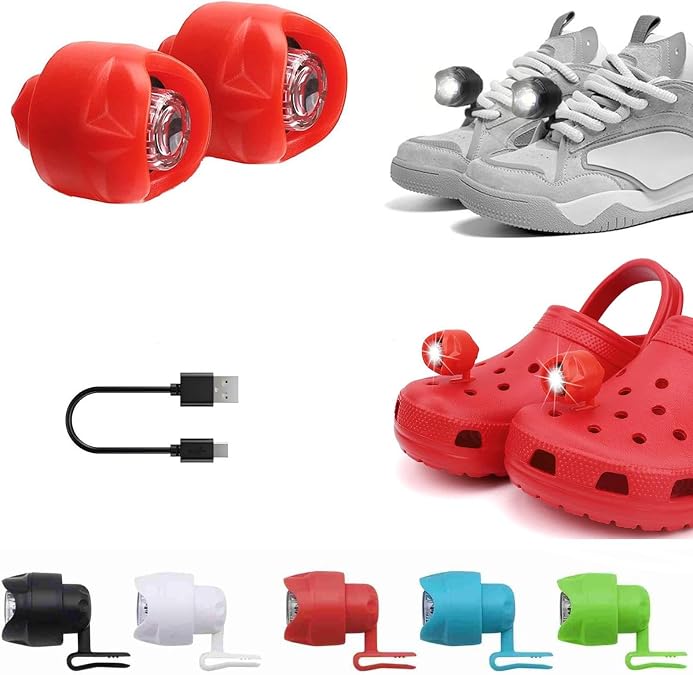 Rechargeable Headlights for Shoes, 2PCS Lights for Shoes, Waterproof Headlights, Novelty Running Lights for Runners, Shoes Lights for Camping, Dog Walking, Night Running