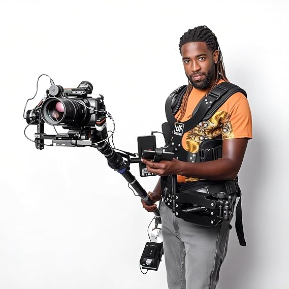DF DIGITALFOTO Thanos Pro II Support Vest Steadicam System for Crane3S,RS5/RS4/RS4PRO/RS 2/RS3/RS3 Pro Gimbal with Rotating Monopod, Almost Compatiable with All Gimbals with 1/4" or 3/8" Screw Hole