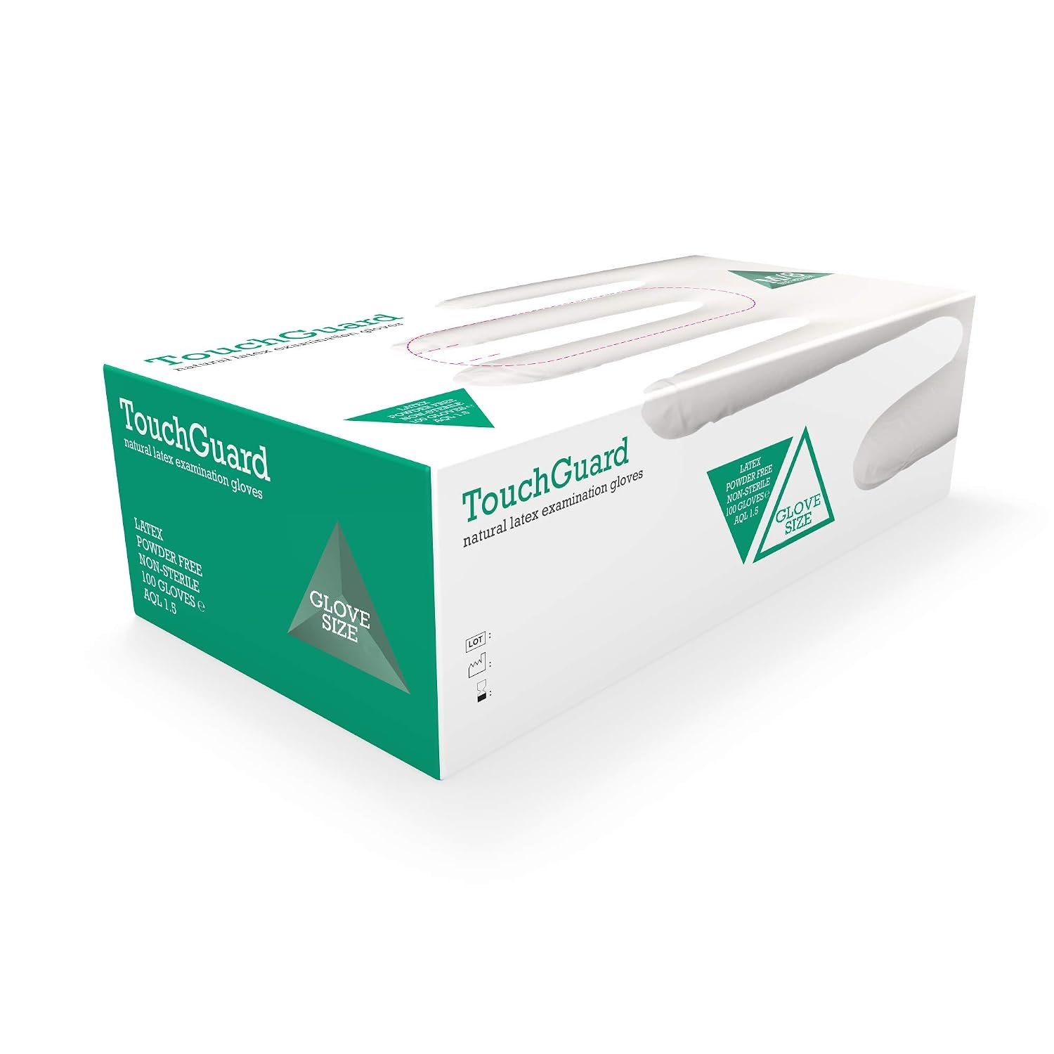Touchguard Disposable Gloves Natural Latex - Powder Free - Multi-Purpose - Food Grade Gloves - Extra Strong Gloves - Box of 100 - Size L