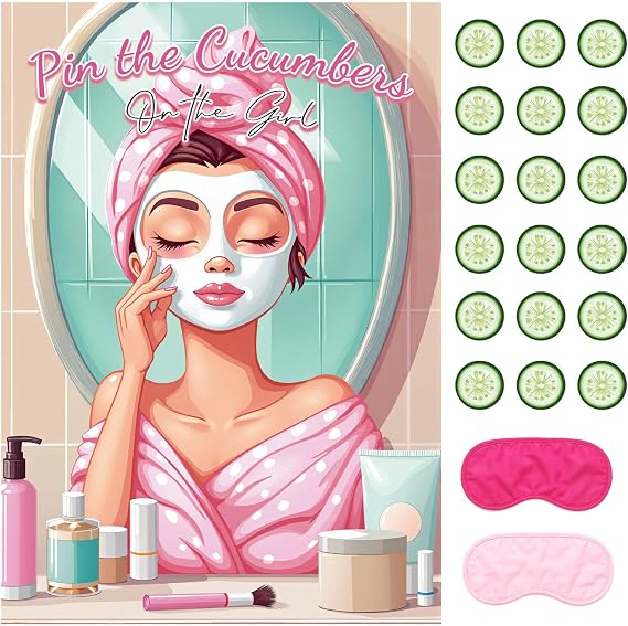 Pin the Cucumber on the Girl Game, Spa Party Supplies for Women