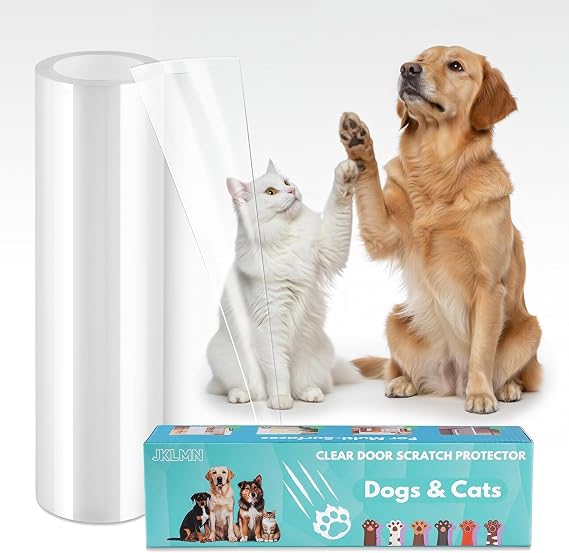 Door Protector from Dog Scratching Transparent Dog Scratch Guard for Doors & Furniture, No-Residue Pet Door Scratch Protector for Dogs & Cats, Scratch Guard for Doors (79" x 8.2")