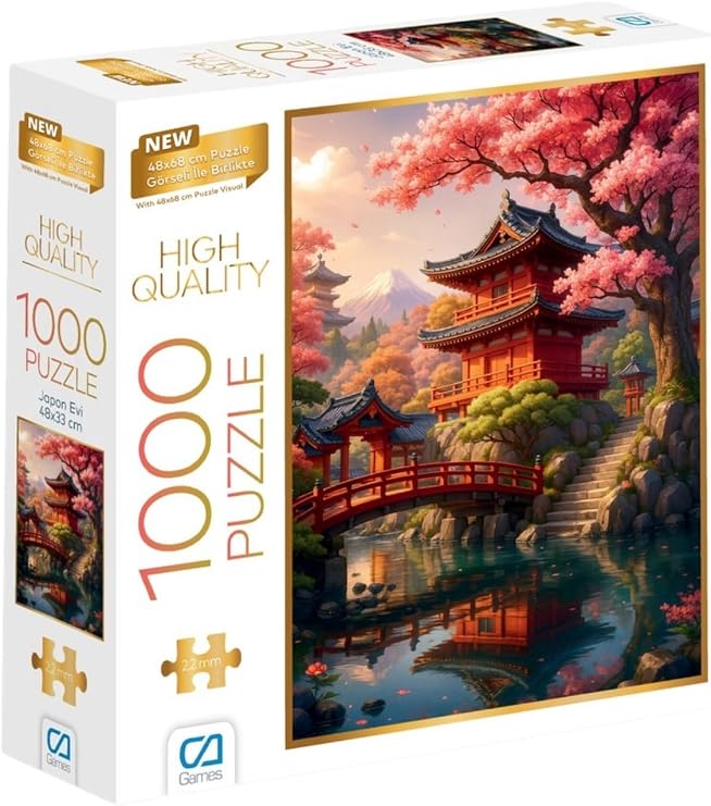 CA Games Japon Evi 1000 Parça 2,2mm Kalınlık 48x68cm Profesyonel Hobi Puzzle Yapboz Serisi