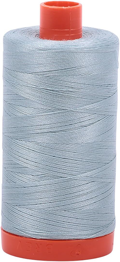 Aurifil A1050-2847 Solid 50wt 1422yds Bright Grey Blue Mako Cotton Thread