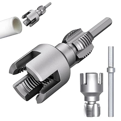 12 DN15 Pipe Threading Tool PVC Pipe Threader for Plastic Pipes, Internal External Pipe Threading Tool Compatible with Drill, PE PPR Pipe Threading Tool for PVC
