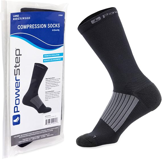 PowerStep Compression Socks for Running, Foot Pain, Ankle Swelling & Discomfort.