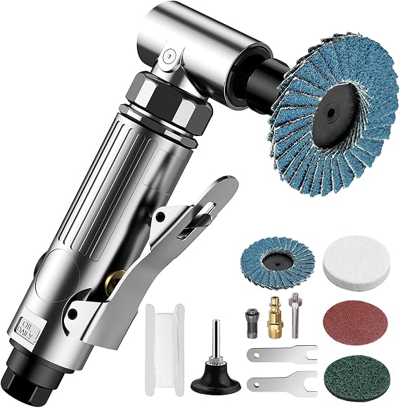 EYPINS Compressed Air Angle Die Grinder 1/4" 90 Degree Mini Sander Grinder Polisher Tool for Contour Grinding,Polishing, Milling