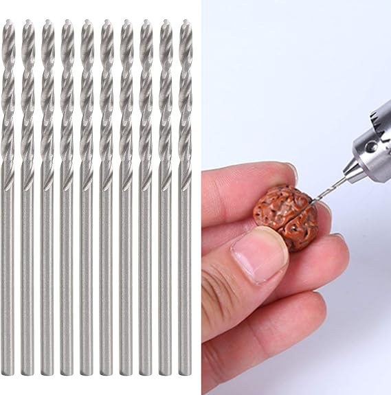 Micro Drill Bit Set, Jewelry Drill 10Pcs 1.75mm Hand Drill Drill Bit Straight Shank Drill Bit Micro Mini Drill Bit Set Small Drill Bits Pin Vise Hand Drill for Pin Vise Hand Drill