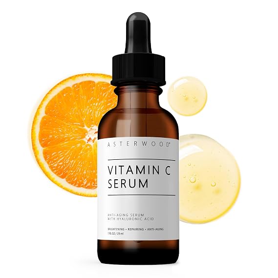 Asterwood Vitamin C Serum for Face with Hyaluronic Acid 1 Fl Oz