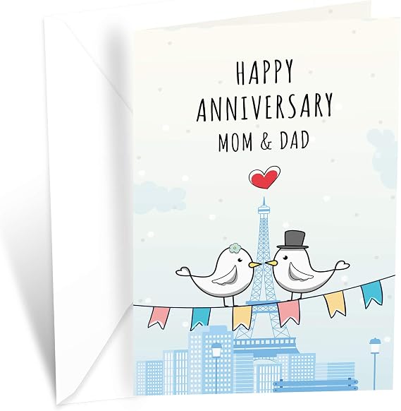 Prime Greetings Anniversary Card Mom and Dad (Parents)