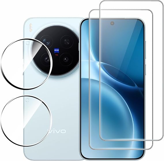Screen Protector for Vivo X300 Pro 5G Tempered Glass [2+2] Pack of 2 Screen Protectors + 2 Pieces Camera Protection HD 9H Hardness Glass Screen Protector