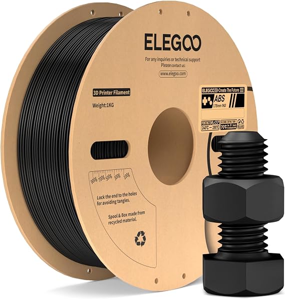 ELEGOO ABS 3D Printer Filament 1.75mm Black 1KG
