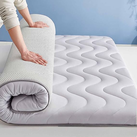 Mattress Futon Floor Mattress with 5-Zone Support, Luxury Sleep Comfort, Extra Back & Hip Support, Memory Foam Filling Grey(5cm Thick) 120x190cm