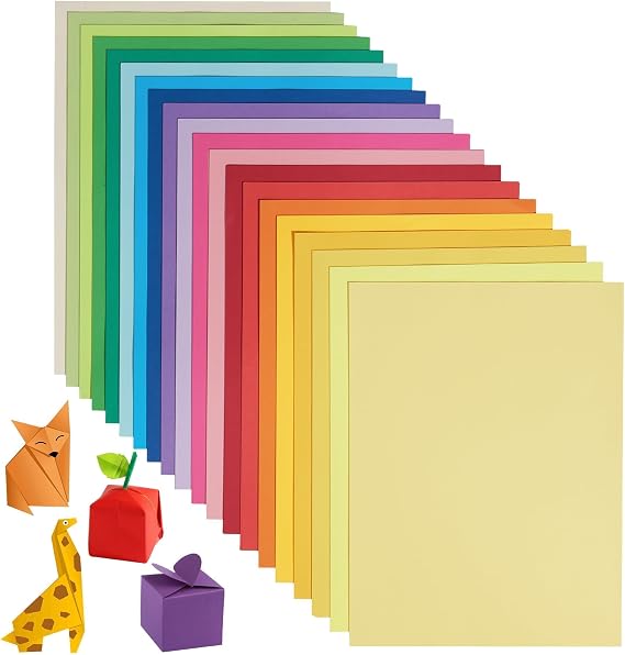A4 Coloured Origami Paper 20 Colours 180 Sheets 80gsm Double-Sided