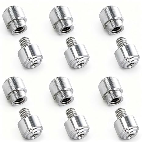 Replacement Thumb Studs for Benchmade Bugout 535 Series & Compatible Models 6 Pack, Anodized, Bright Silver