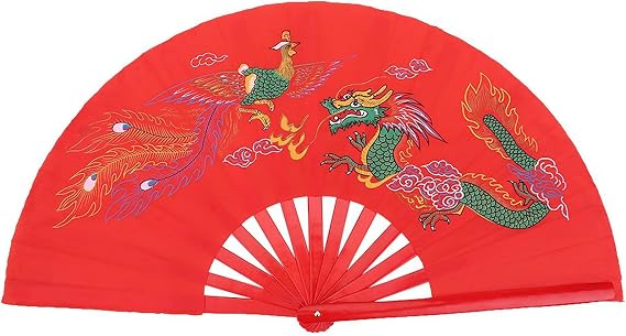 VGEBY Tai Chi Fan, 13 Inch Bamboo Hand Fan for Martial Arts Practice and Performance, Kung Fu Fan, for Dancers and Cultural Events
