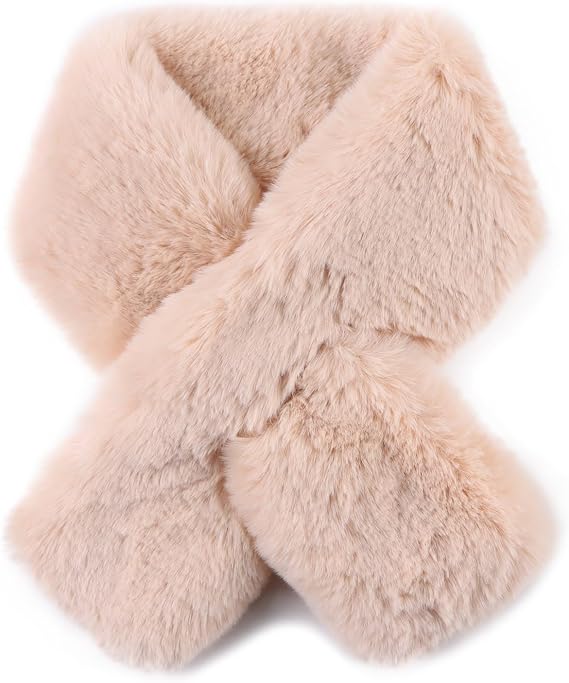 Women Fur Collar Scarf Winter Faux Fur Scarves for Women Cold Weather Lady Neck Warmer