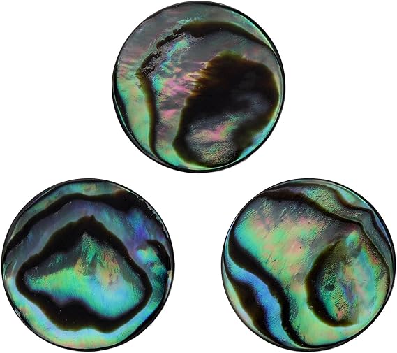 TOPBATHY 3PCS Small Colored Abalone Shell Inlay Finger Buttons for Trumpet Replacement Caps Instrument Valve Accessories Set