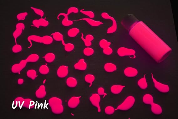 DirectGlow UV Blacklight Reactive Fluorescent Tempera Party Paint (Pink, 2 Ounce Bottle)