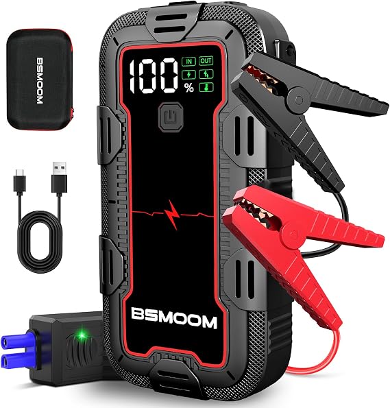 Jump Starter, 4000A Car Battery Jump Starter(7.0L Gas/8.0L Diesel),Portable Car Jump Starter Battery Pack,with EVA Protection Case, 400LM LED Light, and Jumper Cables