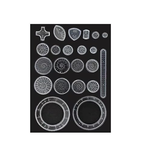 22 Pcs Spirograph Drawing Set Geometric Spiral Stencils Art Craft Tool | Durable clear plastic stencils create intricate geometric patterns; perfect for art projects, craft work and graphic design