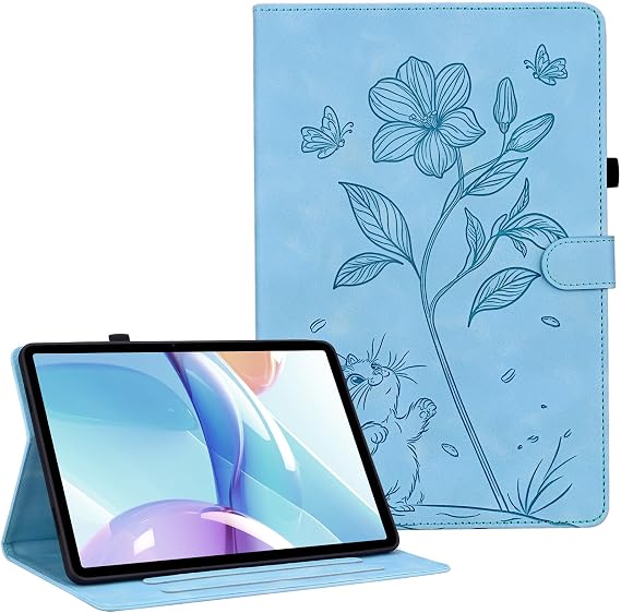 Case for iPad 9th Generation (2021) / 8th Generation (2020) / 7th Gen (2019) 10.2 Inch, Auto Wake/Sleep Multi-Angle Viewing Protective Cover with Pencil Holder, Sky Blue