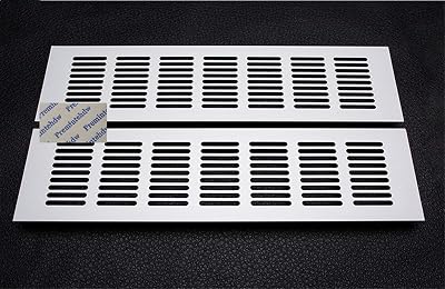 Geeyu ZHaonan-air Vent Grille, 2Pcs, 80mm,Rectangle Aluminum Perforated Air Vent, Ventilation Grille Cover, Furniture Cabinet AC, Gold,Black, Ivory White Paint, Easy to Install