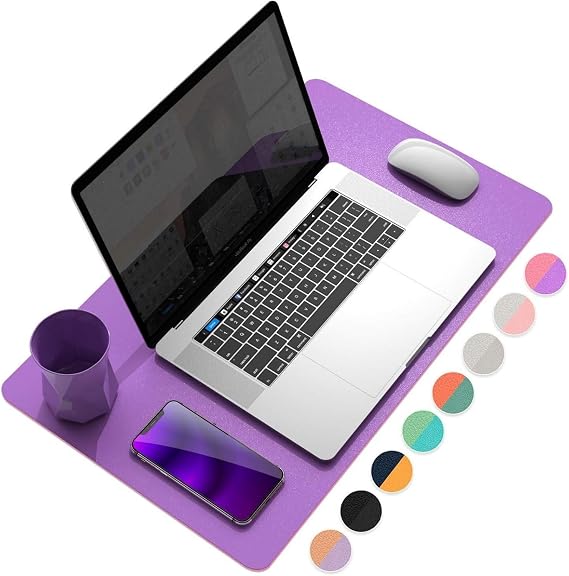 McStorey 90x45 cm Pembe Çift Taraflı Deri Desk Mat, Geniş PU Deri Masa Koruyucu ve Masa Sümeni, Suya Dayanıklı Kolay Silinebilir 2 mm Rulo Mouse Pad, Home Office Çalışma Masası için