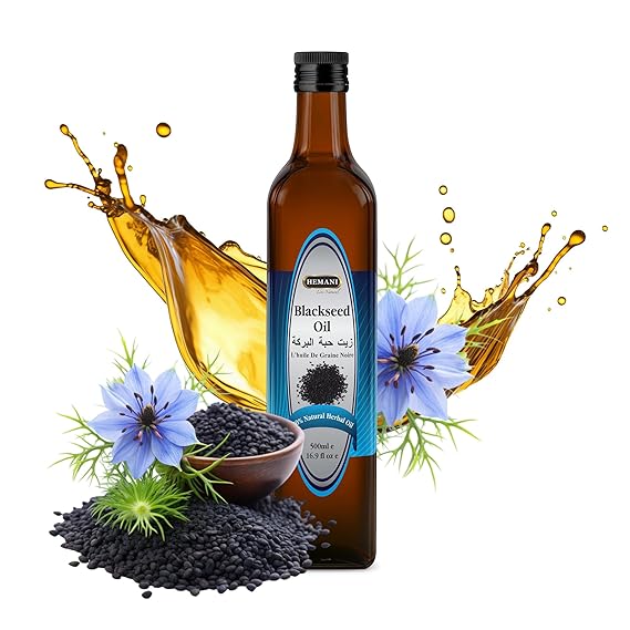 Hemani Black Seed Oil 500mL - Cold-Pressed Nigella Sativa | Premium Household Supply | Halal Certified | Since 1949