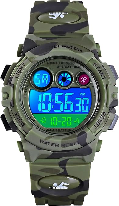 CakCity Kids Digital Sport Watch for Boys, Outdoor Waterproof Wrist Watch