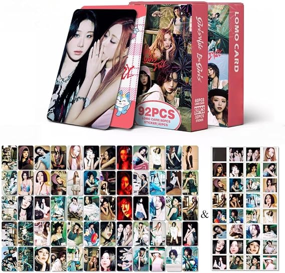 MXP It-zy 60 Pcs Photocards +32 Pcs Sticker 92pcs Laser Postcards 'MIDZY' Yeji Lia Ryujin Chaeryeong Yuna Photo Cards(Girls Will Be Girls)