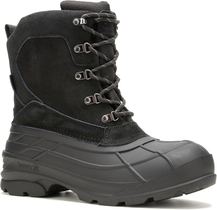 Kamik Fargo 2 Wide Snow Boots for Men - Insulated Winter Shoes for Men with HEAT-MX Lining - Seam-Sealed Waterproof Mens Winter Boots - Non-Slip Traction with Synthetic Rubber Outsole