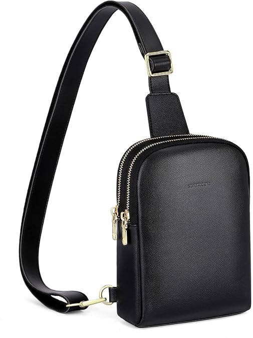 RFID Blocking Sling Bag for Women Vegan Leather Anti Theft Crossbody Purse Lightweight Small Chest Bag for Everyday Travel