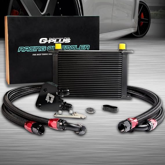 G-PLUS 25 Row AN10 Engine Transmission Oil Cooler Kit + Oil Cooler Sandwich Plate