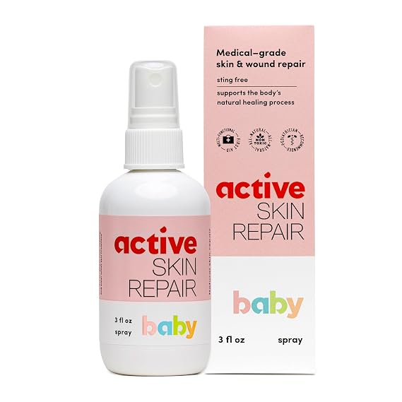 Active Skin Repair Baby First Aid Spray, Medical Grade Hypochlorous, 3 oz