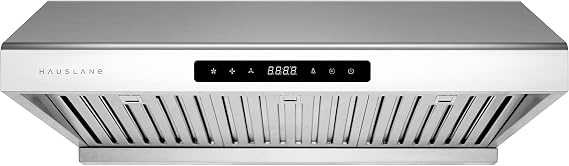 Hauslane Range Hood 30" Under Cabinet,900 CFM Kitchen Range Hood | 3 Speed Exhaust Fan, Delay Auto Shut-Off Vent Hood | Stainless Steel Electric Stove Ventilator | Chef Series PS10