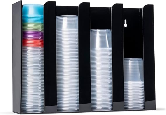 Inevibe Portion Cup and Lid Holder for Condiment & Sauce Cups 4 Compartment